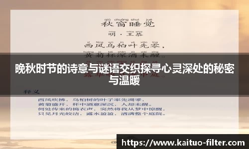 晚秋时节的诗意与谜语交织探寻心灵深处的秘密与温暖